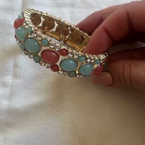 Elegant Gold and Multicolor Gemstone Bracelet